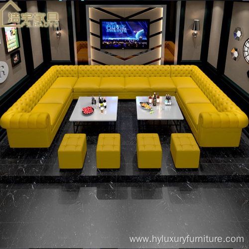 Chinese modern corner leather night club booth sofa